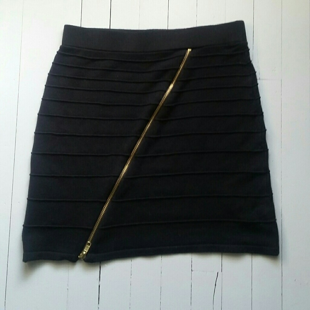 AQUA Bandage Black Mini Skirt